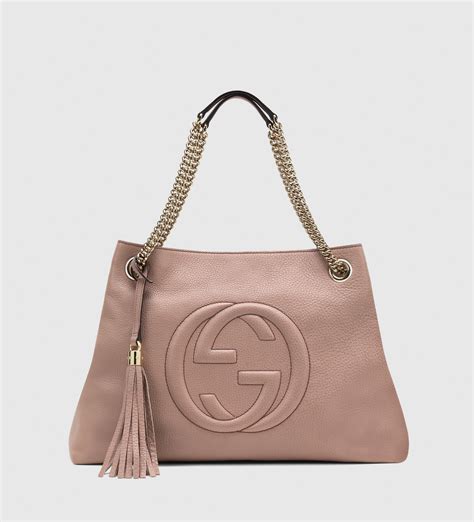 gucci soho mini textured-leather shoulder bag beige|gucci soho tote bag medium.